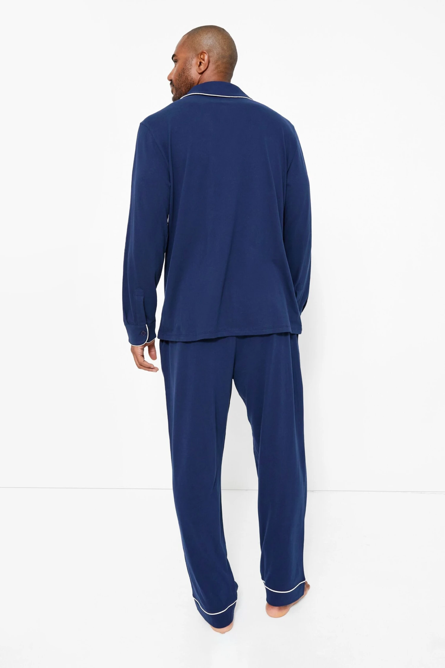 Navy Luxe Pima Pajama Set 4 Navy Luxe Pima Pajama Set - Image 4