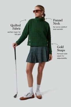 Fairway Green Quilted Wright Funnel Neck -Loeffler Randall Store Q18rCck06edNap66s65tObpU7ovaI4LR 1