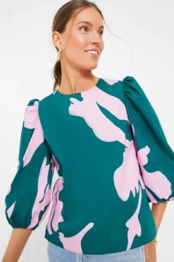 Pink & Green Penelope Puff Sleeve Top 12 Pink & Green Penelope Puff Sleeve Top -Loeffler Randall Store Q1e9BFgijRtWfchk9LdY4WIjtGlQICF9 1