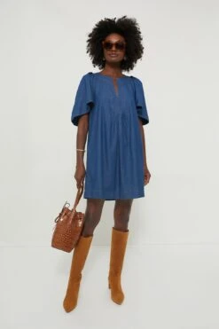 Denim Finley Flutter Sleeve Dress -Loeffler Randall Store QBFVEs8nfEhLlDeautA0XHs4MsQPNxyc 1