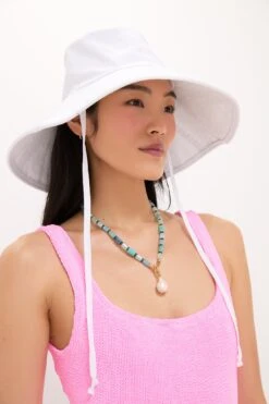 White Livvy Canvas Sunhat With Removable Chinstrap -Loeffler Randall Store QLr4ygA30WVebyxw03CRXBdTwoEzJLxY 1