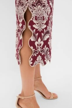 Farm Rio Blush Pink And Burgundy Bicolor Jacquard Waves Midi Skirt -Loeffler Randall Store QXNb3oPRzVb5rsXAwnVK9mFQ9qDoVLzb 1
