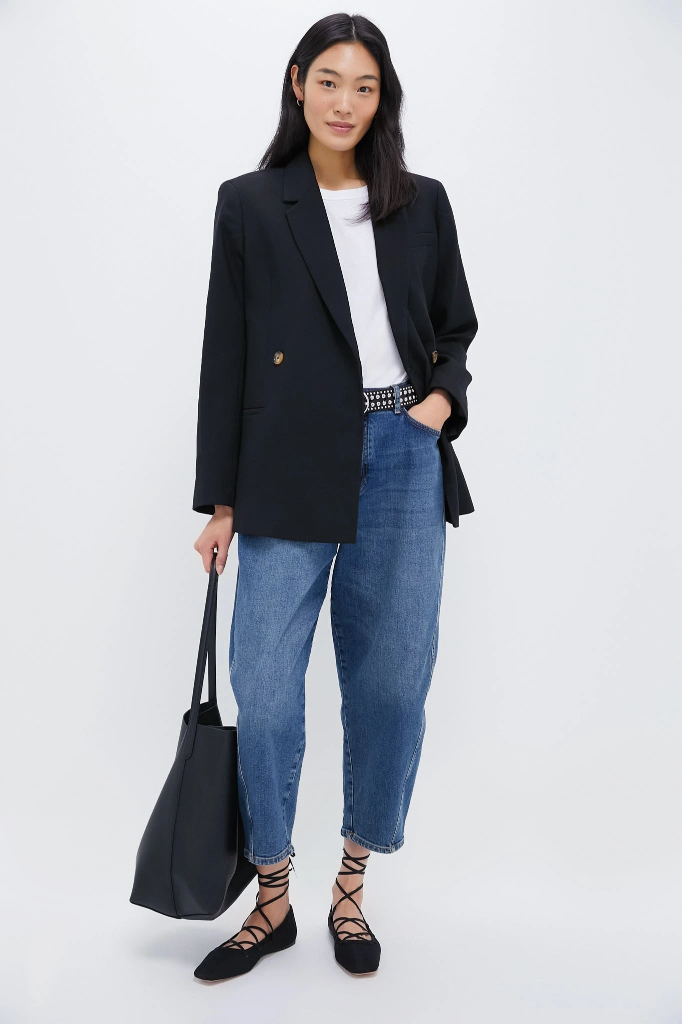 Loeffler Randall Black With Silver Studs Isaac Belt 3 Loeffler Randall Black With Silver Studs Isaac Belt - Image 3