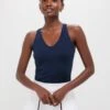 Navy Compression Spandex Lena Tank