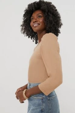 Tan Vesty Long Sleeve Crewneck -Loeffler Randall Store R8GEEahkZNdBLCaXaK3bqRhJ7Wc6cgq3 1