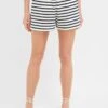 Navy And Ivory Stripe Knit Olympia Short