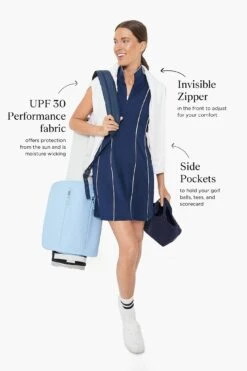 Navy Roxana Half Zip Golf Dress -Loeffler Randall Store RcKNHqbm0KovdmmTh6yjmg4ax2JEqkDg 1