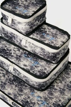 Noir Cypress Toile Packing Cubes