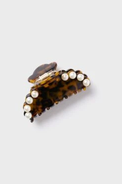 Medium Tortoise Pearl Claw Clip