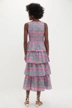 Brilliant Pink Floral Bonnie Midi Dress -Loeffler Randall Store Stuy8Ppcu4ekxQBDUv2jQs20BDH6sooe 1