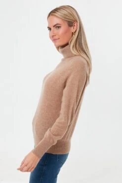 Camel Heather Ribbed Trim Cashmere Turtleneck -Loeffler Randall Store T8eli4PFuxfnnfJkr0JXYdEeIP6C5TLX 1