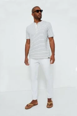 Shell Flint Stripe Short Sleeve Sunwashed Henley 12 Shell Flint Stripe Short Sleeve Sunwashed Henley -Loeffler Randall Store TLlLLfOBRf6SYZT6U3OlGqm3G2AmeM3E 1