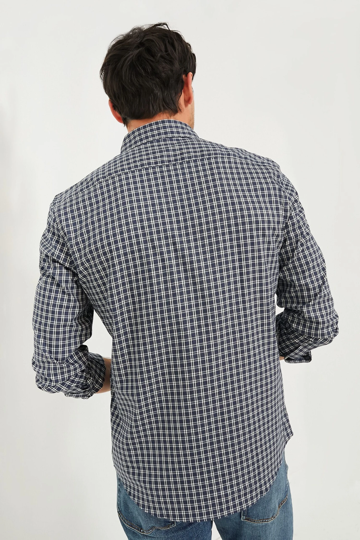 Navy White Check Movement Shirt 4 Navy White Check Movement Shirt - Image 4