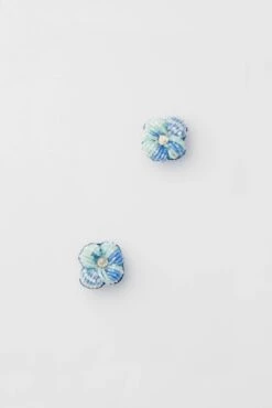 Exclusive Blue Alessandra Floral Studs