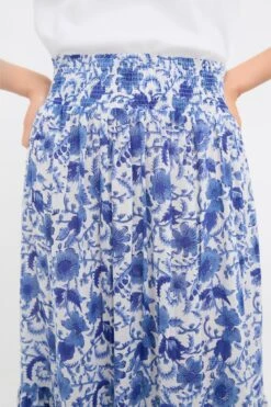 Exclusive Blue Morning Flower Print Shirred Skirt -Loeffler Randall Store TTskB3gik40CCEKe21V97HtoNI2YOA7o 1