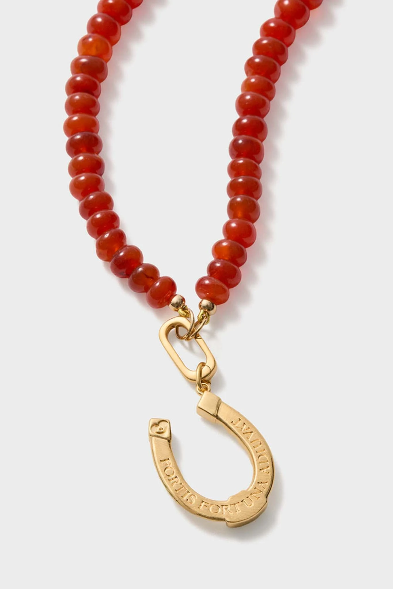 HART Exclusive Red Carnelian Gemstone Necklace With Horseshoe Charm 3 HART Exclusive Red Carnelian Gemstone Necklace With Horseshoe Charm - Image 3