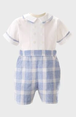 Seersucker Check Short Romper
