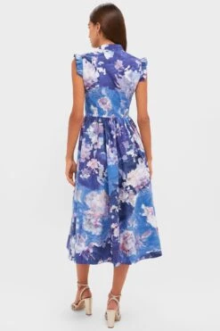 Erdem Artist Garden Pale Cobalt Sleeveless Flared Midi Dress -Loeffler Randall Store U1h2gLyFbCxrZoWmFmEzFZBs3zVOTGzU 1