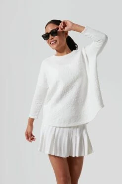 White Fleur Ally Swing Sweatshirt
