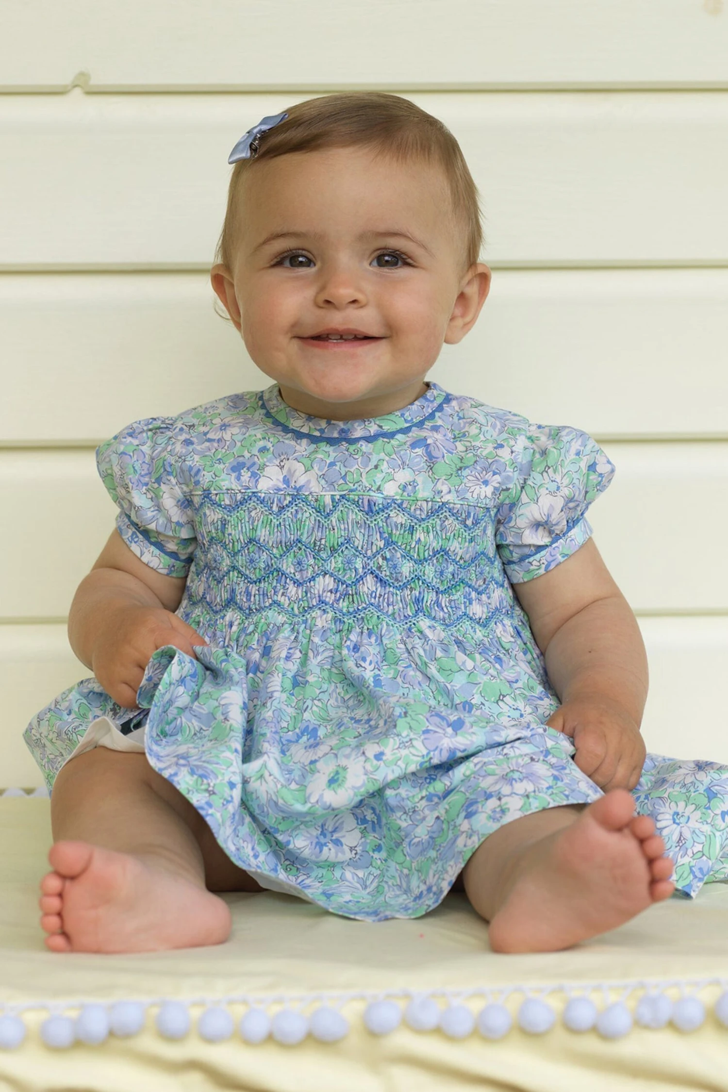 Floral Meadow Smocked Dress & Bloomers 1 Floral Meadow Smocked Dress & Bloomers