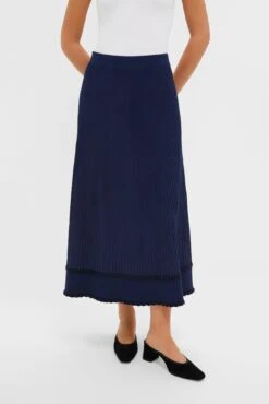 Navy Knit Claudia Midi Skirt -Loeffler Randall Store UbdwJ5nJVm3Y9fWO9FjmcB6JxCFGUXlx 1