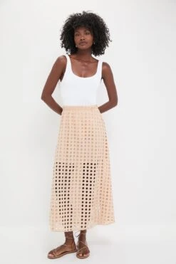 Tan Cotton Eyelet Eve Skirt -Loeffler Randall Store UkXcXXnYLk2NaxNcbqR2ZJUhqV3Ak15F 1