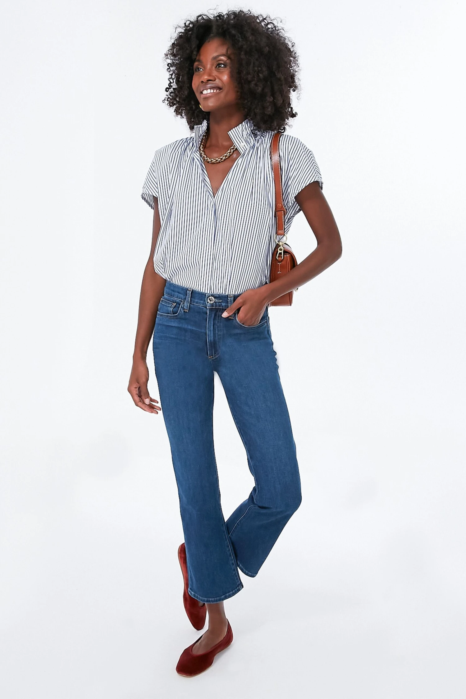 Blue Stripe Rae Blouse 6 Blue Stripe Rae Blouse - Image 6