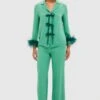 Green Bow Pajama Set With Detachable Feathers 13 Green Bow Pajama Set With Detachable Feathers -Loeffler Randall Store VIN9yE8JuwNOvyMQ2xVGTrTHQdEOGEcS 1