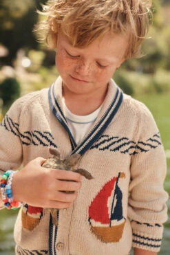 Boat Motif Shawl Neck Nautical Cardigan In Beige -Loeffler Randall Store VIWhwR5fmU7bD3hQ7XQrGDTYl9vVK1dM 1