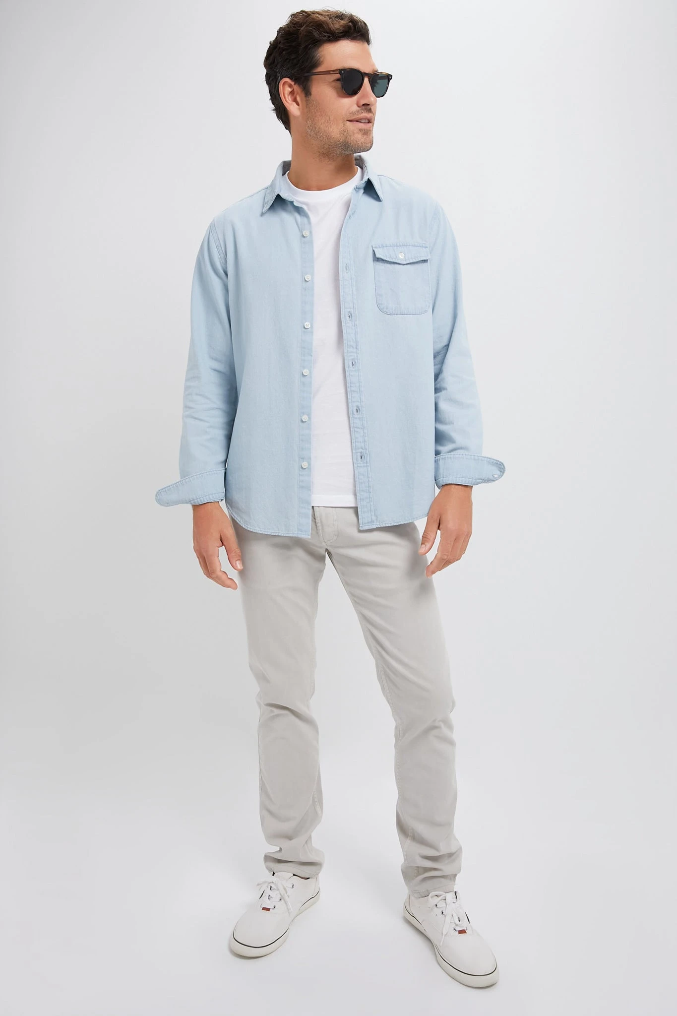 Light Blue Washed Denim Shirt 2 Light Blue Washed Denim Shirt - Image 2