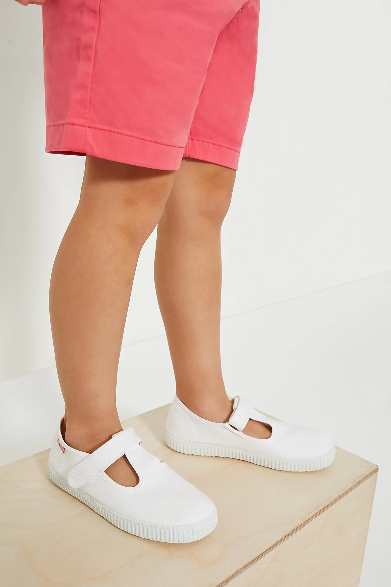 Cienta White Velcro T-Straps 1 Cienta White Velcro T-Straps