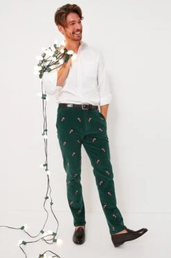Hunter Green Candy Cane Embroidered Corduroy Pants (34" Inseam) -Loeffler Randall Store WHz2V4ZTaqulz8VHAvWryzQMtfSHblDh 1
