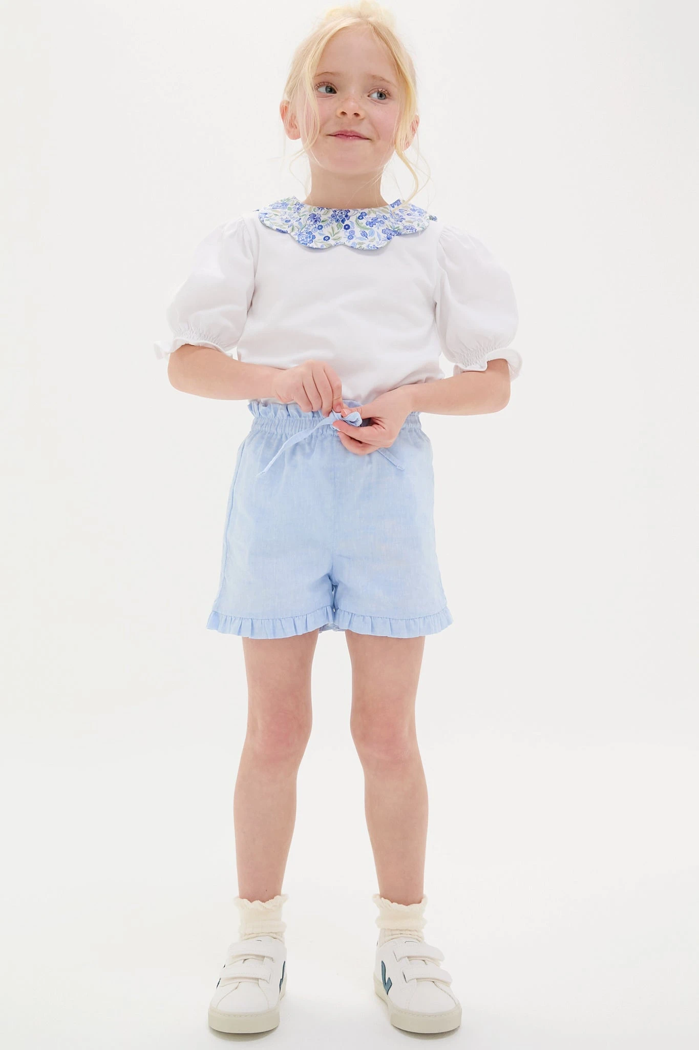 Dusty Blue Floral Analia Top 2 Dusty Blue Floral Analia Top - Image 2