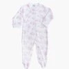 Pink Toile Zipper Footie