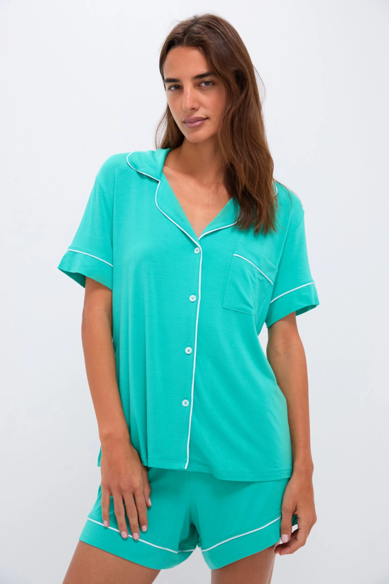 Eberjey Oasis Gisele Relaxed Shortie PJ Set 1 Eberjey Oasis Gisele Relaxed Shortie PJ Set