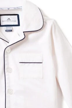 Kids White Pajama Set With Navy Piping -Loeffler Randall Store XQEtJDadxVjmycsnJvlQclCIGrwyvx4W 1