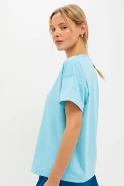 Milky Blue Short Sleeve Performance Jersey Ryan Boyfriend Tee 8 Milky Blue Short Sleeve Performance Jersey Ryan Boyfriend Tee -Loeffler Randall Store YGDEt2h4zzPtF9W867ZZN5Fs1OYt3rqi 1