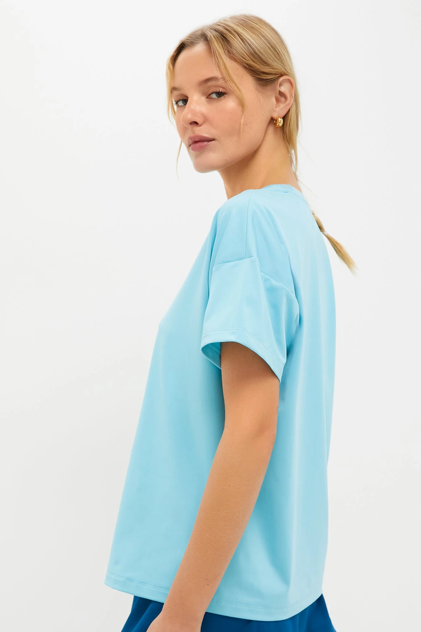 Milky Blue Short Sleeve Performance Jersey Ryan Boyfriend Tee 3 Milky Blue Short Sleeve Performance Jersey Ryan Boyfriend Tee - Image 3