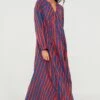 Batik Stripe Blood Orange Fiore Maxi Dress