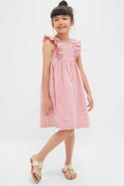 TARTINE ET CHOCOLAT Red Smocked Sleeveless Dress