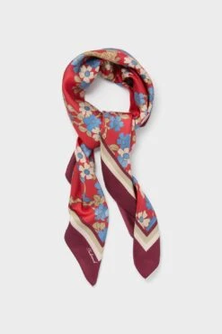 Scarlet Sakura Medium Silk Scarf