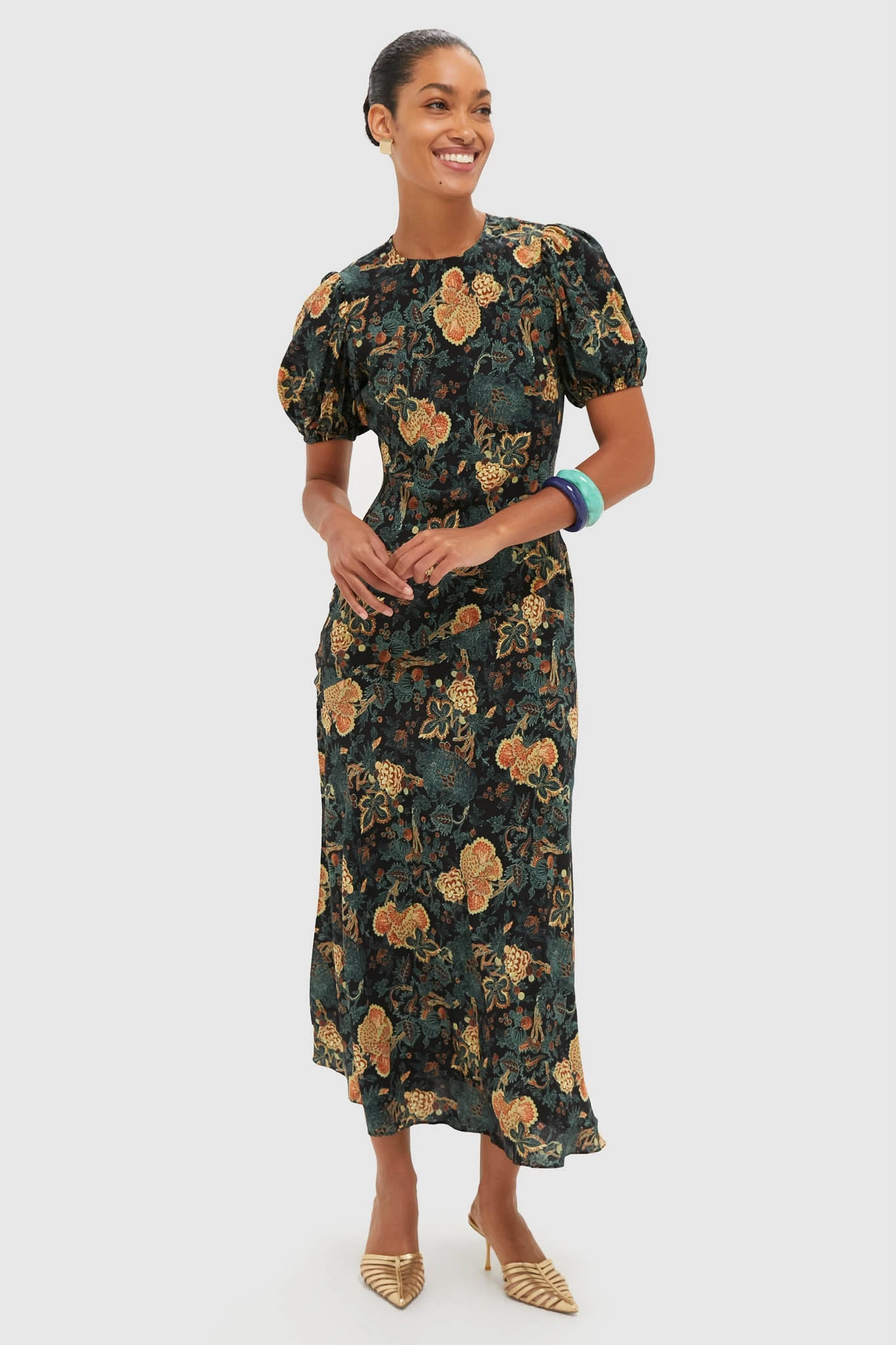 ULLA JOHNSON Nuit Ines Puff Sleeve Midi Dress 1 ULLA JOHNSON Nuit Ines Puff Sleeve Midi Dress