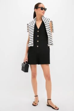 Black Textured Myla Romper -Loeffler Randall Store ZubKBvysqzWTJSVnzdQ39LH6iDFdvT2n 1