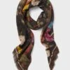 Baroque Floral Silk Cashmere Blend Large Scarf