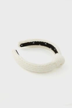 Ivory Cable Knit Slim Knotted Headband -Loeffler Randall Store aenoBZdVWjaXdrMyarXCnA2leEBkDCr8 1