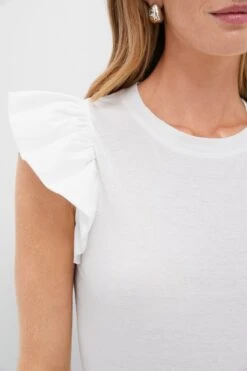 White Kaia Flutter Sleeve Tee -Loeffler Randall Store bk40xAuwwDGZIHtcX4wLEMc1qoaLQmBt 1