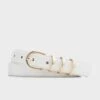 White Triple Keeper Skinny Belt