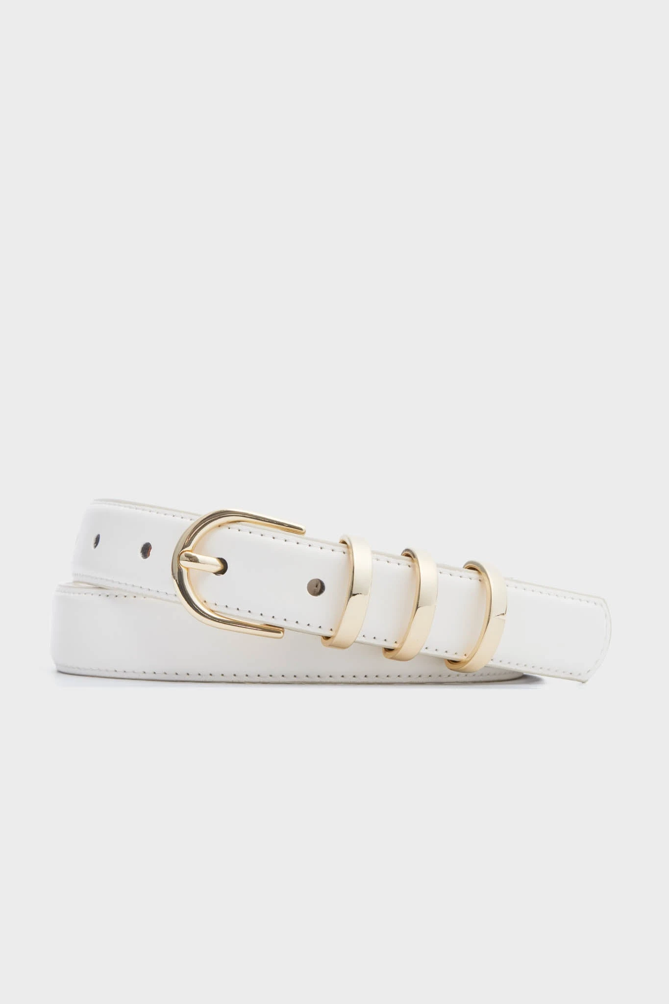 White Triple Keeper Skinny Belt 1 White Triple Keeper Skinny Belt