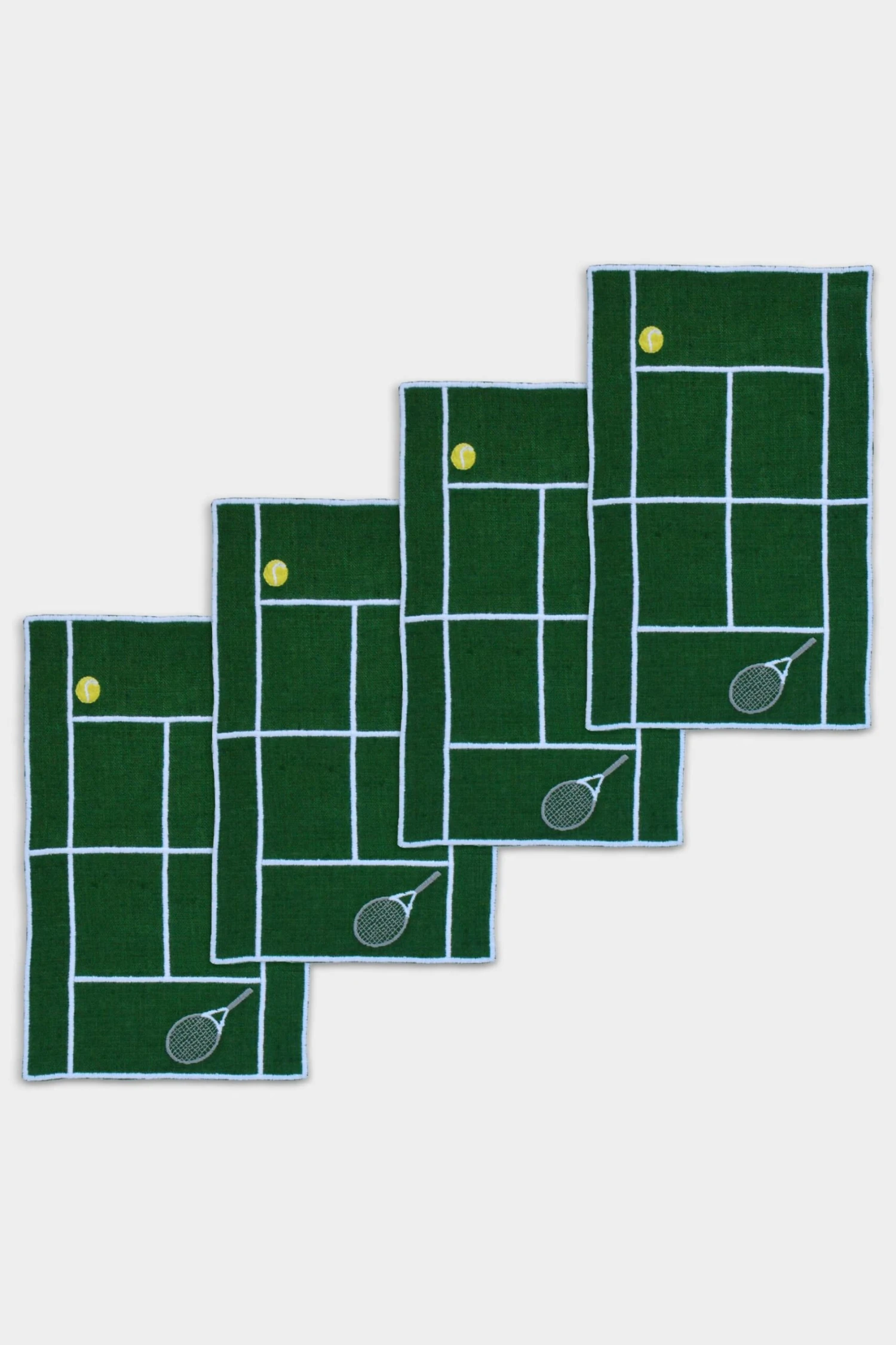 Tennis Court Cocktail Napkins (Set Of 4) 2 Tennis Court Cocktail Napkins (Set Of 4) - Image 2