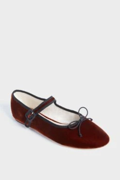 Loeffler Randall Sienna Velvet Chiara Mary Jane Flats